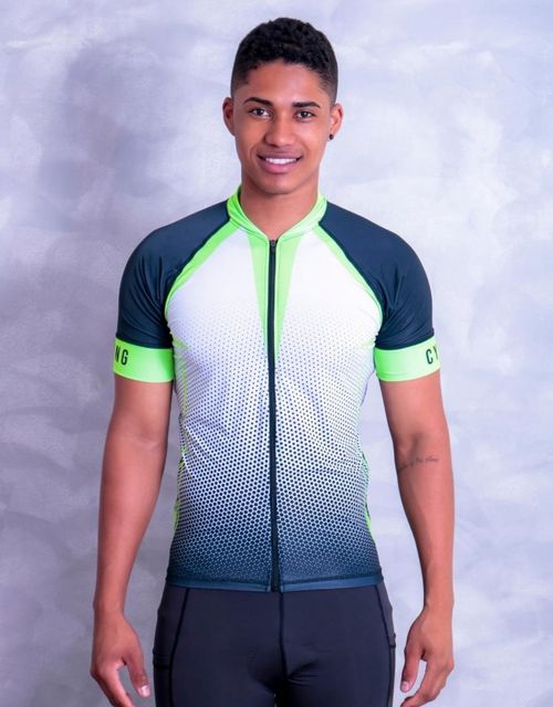 F336-CAMISA MANGA CURTA CICLISMO MASCULINA, ESTAMPA LOCALIZADA