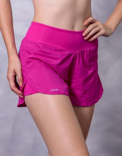 F348 - Short fitness sobreposto em tactel.