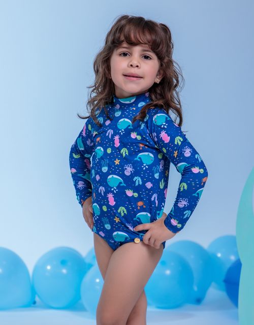 B110 - Camiseta manga longa infantil com proteção uv.