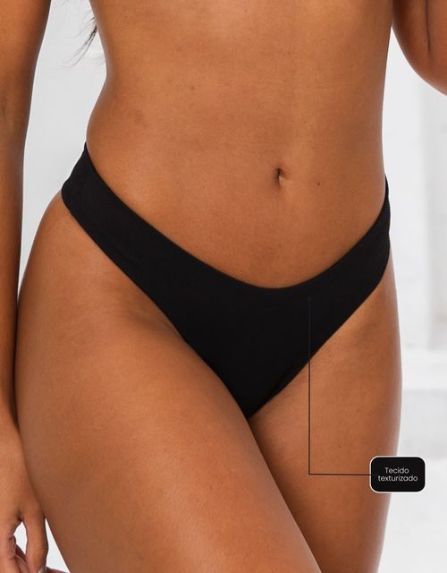 B285S - Calcinha Fio Dental Lateral Média Asa Delta Franzida no Bumbum (Tecido texturizado).