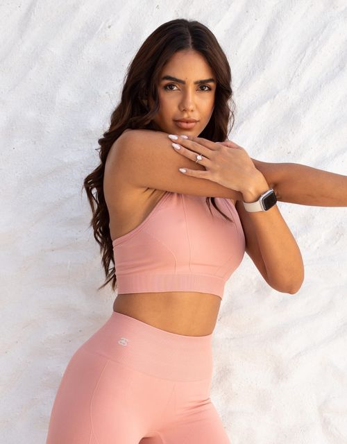 F533 - Top jordana decote halter e alças finas, tecido seamless