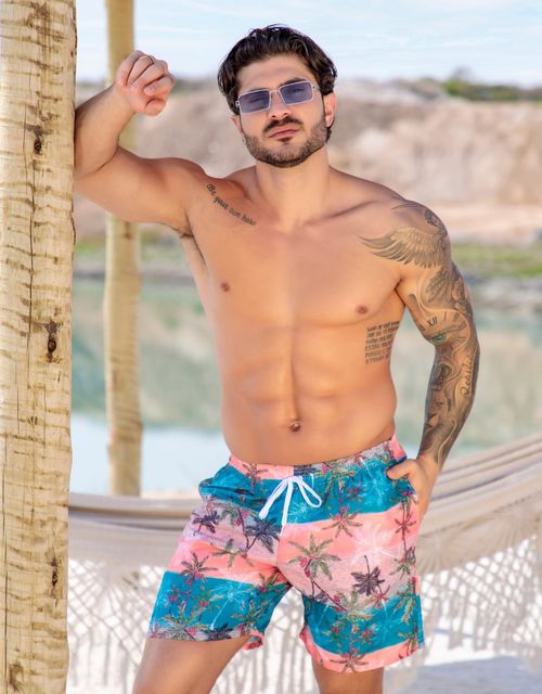 B181-Short masculino praia.