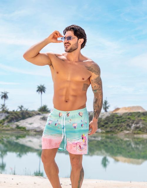 B181-Short masculino praia.