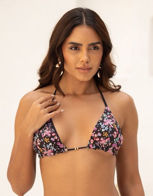 B452SE - Biquini cortininha com bojo removível, bojo triângulo dupla face, tecido seashore.