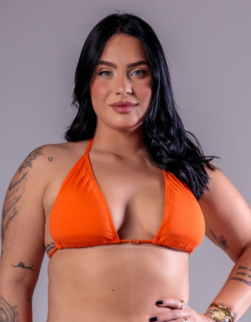 B142 - Sutiã Cortininha com Bojo Triângulo em Formato Maior.