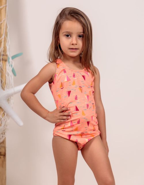 B586 - Maiô infantil com amarração nas costas