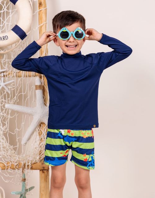 B110 - Camiseta manga longa infantil com proteção uv.