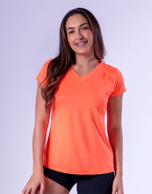 F139 - Blusa Manga Curta Baby Look com Decote em V.